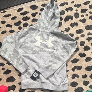 Under Armour Light Grey Camo Logo Pullover Hoodie